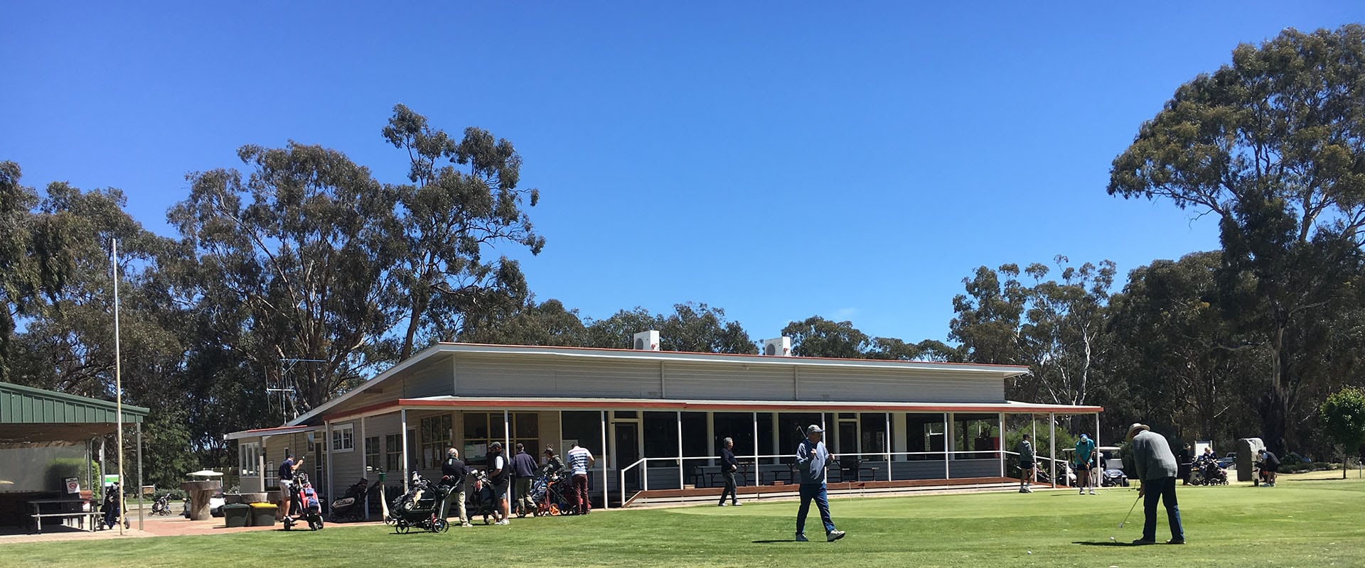 Golfers at Euroa Golf Club House Enjoying the Sunny Day for Golf